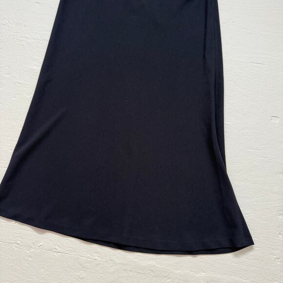Carmen Marc Valvo Navy High Waisted Flowy Maxi Skirt, Size 8 - Picture 3 of 7